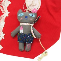 トートバッグ ネコのマスコット付き Sサイズ レッド|トートバッグ|バッグ | ポーチ