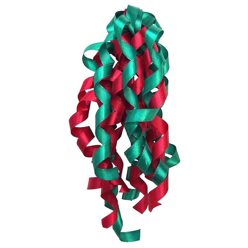 The Gift Wrap Company ラッピング用リボン サテンミックスカーリーズ （レッド×グリーン）