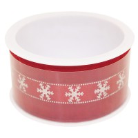 ラッピング用リボン プリントワイヤリボン （赤×雪結晶）|リボン|ラッピング | 手芸用品