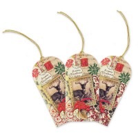 Punch Studio 【クリスマス】 ギフトタグセット 3枚セット （トナカイ×楽譜）|ギフトバッグ | ラッピング用品|クリスマス雑貨