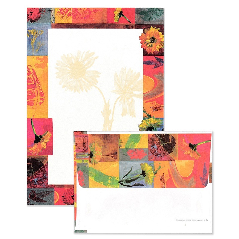The Paper Company レターセット 便箋6枚 封筒3枚 （油絵×花）
