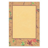 The Paper Company 【クリスマス】 レターセット 便箋6枚 封筒3枚 （金×深紅の鳥）|レターセット | 便箋|文房具
