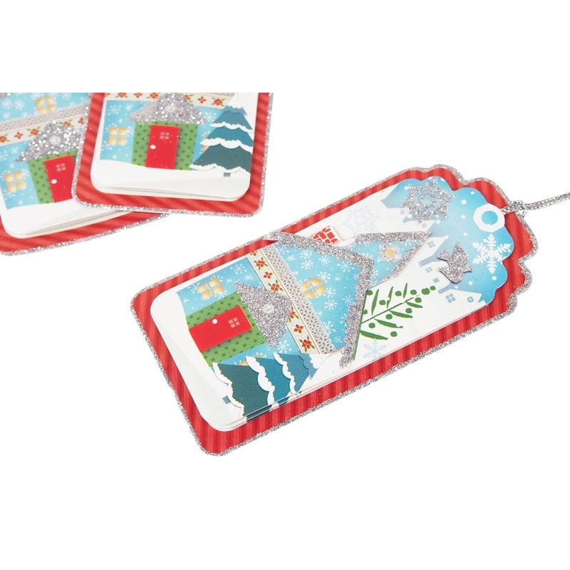 Punch Studio 【クリスマス】 ギフトタグセット 3枚セット （雪の街×鳩）