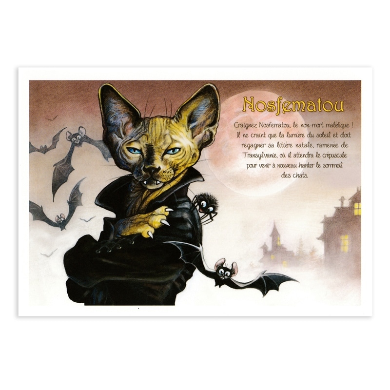 フランス製　ネコのポストカード （Nosfematou） 吸血鬼ノスフェラトゥ