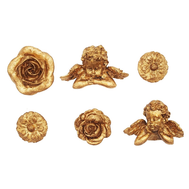 エンジェル マグネット 6個セット（天使×花×ゴールド） | キッチン用品 