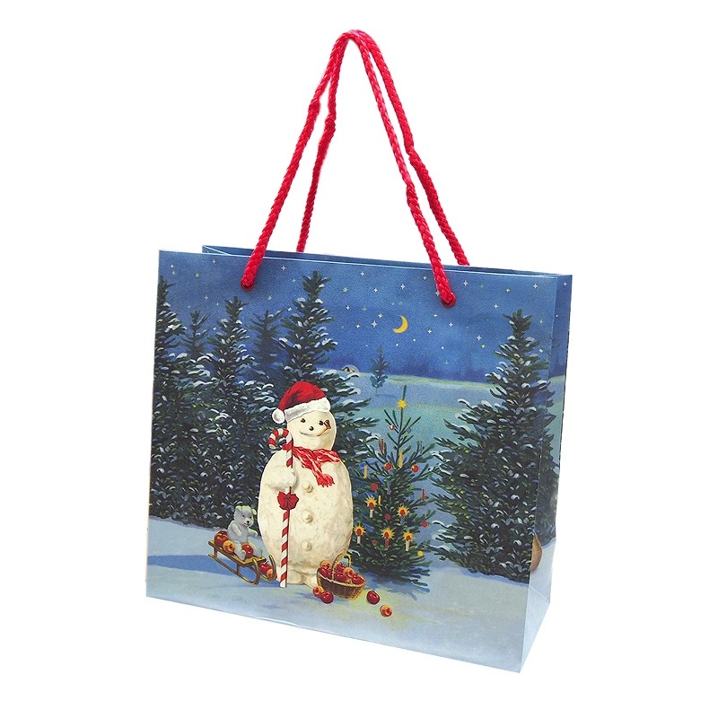 Punch Studio クリスマス ギフトバッグ 紙袋 Lサイズ スノーマン 夜 クリスマス雑貨 ギフトバッグ ラッピング用品 ギフトバッグ 雑貨ロビン
