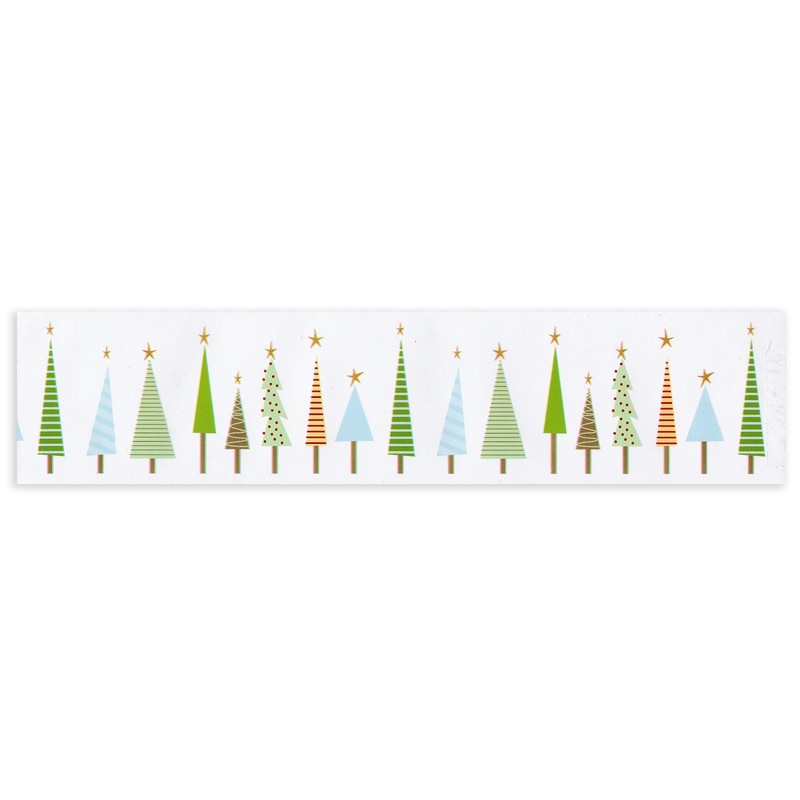 The Gift Wrap Company 【クリスマス】 梱包用 カートンテープ （クリスマスツリー×ホワイト）
