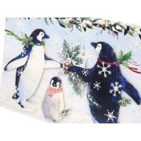 Punch Studio 【クリスマス】 立体 二つ折りカード Lサイズ （雪×ペンギン）