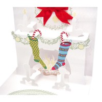 UP WITH PAPER 【クリスマス】 ポップアップ グリーティングカード （暖炉×クリスマスストッキング）