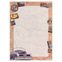 Paper Moon Graphics レターセット 便箋6枚 封筒3枚 （クラシックカー×アメリカ合衆国）|レターセット | 便箋|文房具