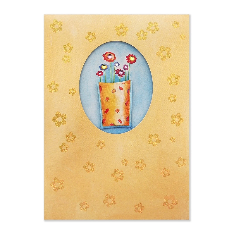 【35%OFF】 ポータル 二つ折り 【誕生祝い】 グリーティングカード　（花瓶×花）