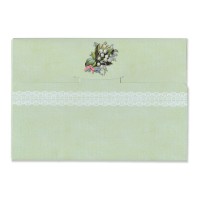 ANTIQUE  フォトフレーム グリーティングカード （レース×グリーン）|花|グリーティングカード