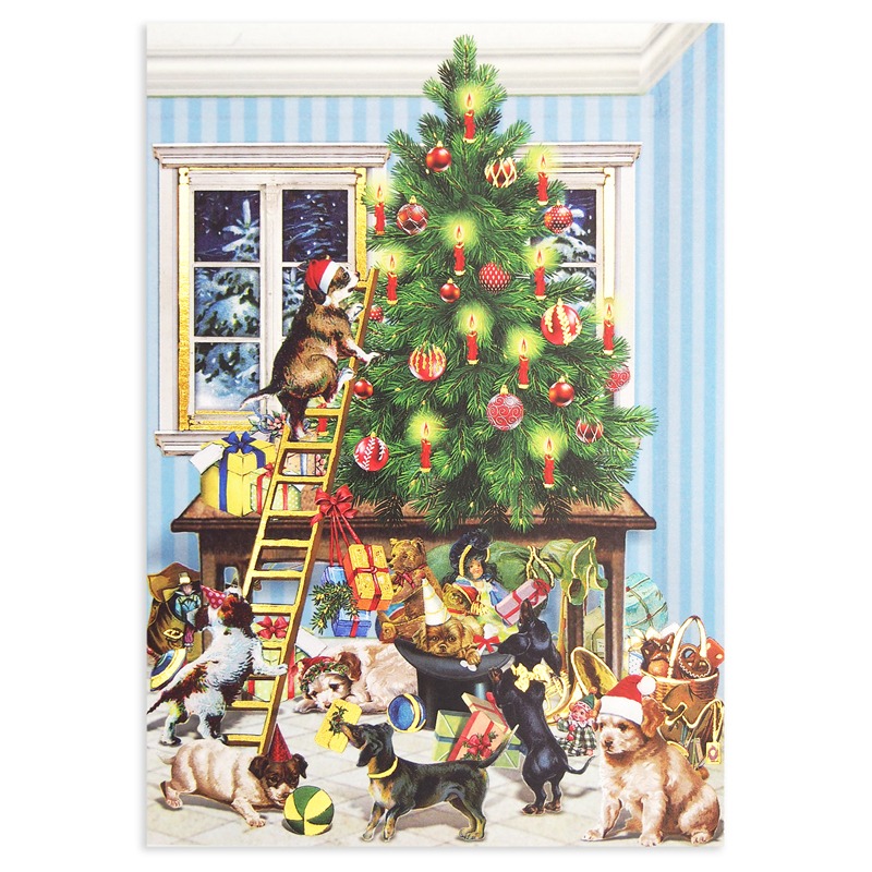 ロジャーラボード クリスマス グリーティングカード 犬たちのクリスマスパーティ クリスマス雑貨 クリスマスカード その他 二つ折りカード Lサイズ 雑貨ロビン