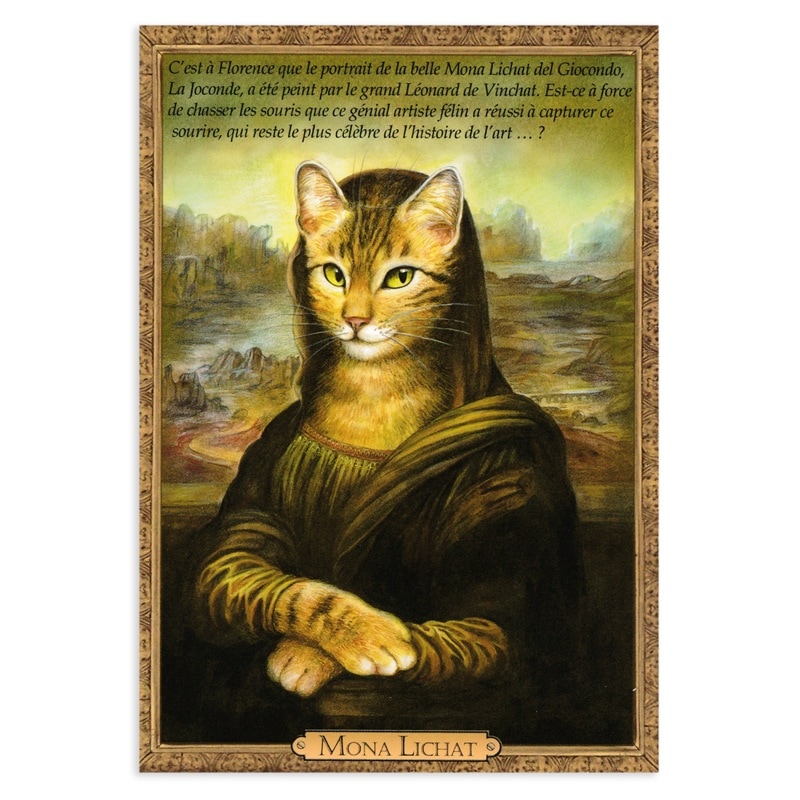 フランス製 ネコのポストカード （MONA LICHAT） モナリザ