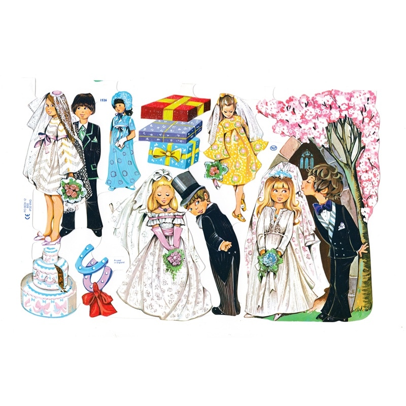 イギリス製 クロモス スクラップシート （新郎新婦）