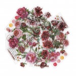 フレークシール セット スクラップ素材 （薔薇×英字） PET素材|フレークシール|ラッピング | 手芸用品