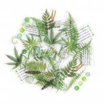 フレークシール セット スクラップ素材 （植物×英字） PET素材|フレークシール|ラッピング | 手芸用品