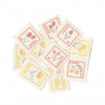 スクラップ コラージュ素材 セット (切手風×チューリップ） 布素材|スクラップブッキング用品|ラッピング | 手芸用品