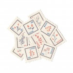 スクラップ コラージュ素材 セット (切手風×植物） 布素材