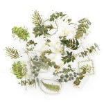 フレークシール セット スクラップ素材 Flowersシリーズ （グリーン）箔押し PET素材