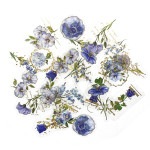 フレークシール セット スクラップ素材 Flowersシリーズ （ブルー）箔押し PET素材