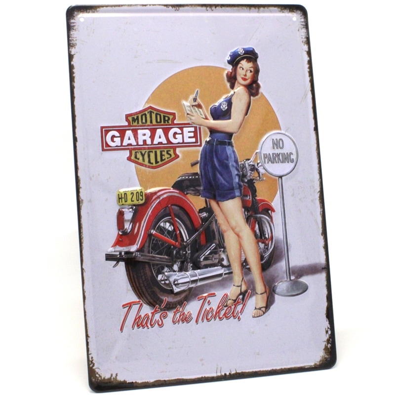 アンティークメタルプレート　S [GARAGE GIRL]