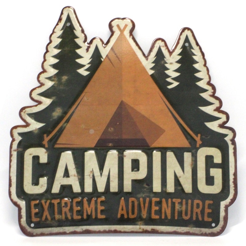 アンティークメタルプレート　［CAMPING］