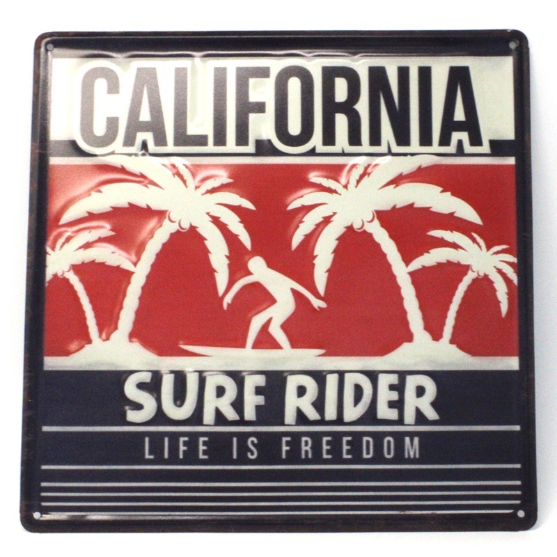 アンティークメタルプレート　［CALIFORNIA Surf Rider］