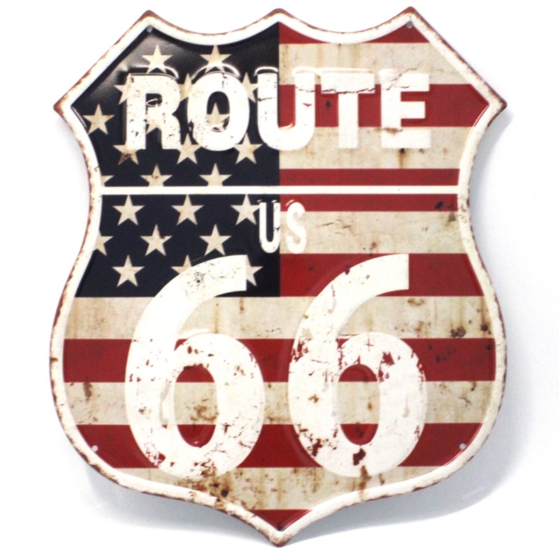 アンティークメタルプレート　［ROUTE US 66］
