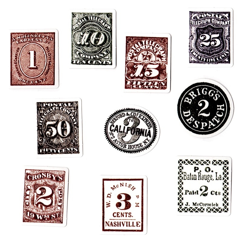 エンボス加工 ヴィンテージシール 切手 | ラッピング | 手芸用品