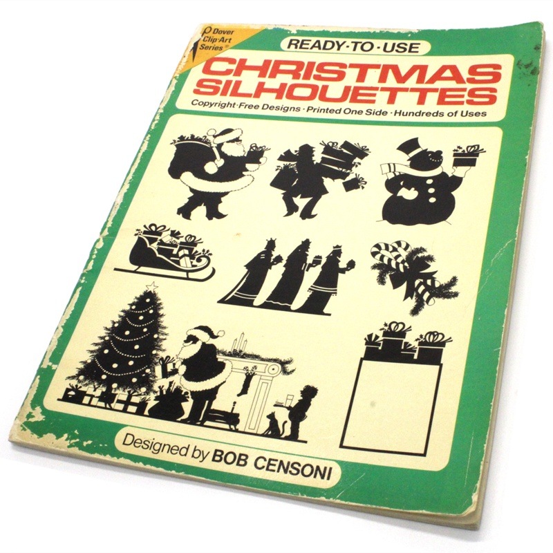 【掘り出し物】(※傷みあり)Ready-To-Use Christmas Silhouettes: Copyright-Free Designs Printed One Side Hundreds of Uses（英語） 　ヴィンテージ　