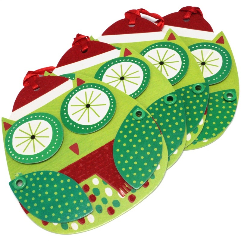 The Gift Wrap Company 【クリスマス】ギフトタグ：HOOT HOOT 4枚入り
