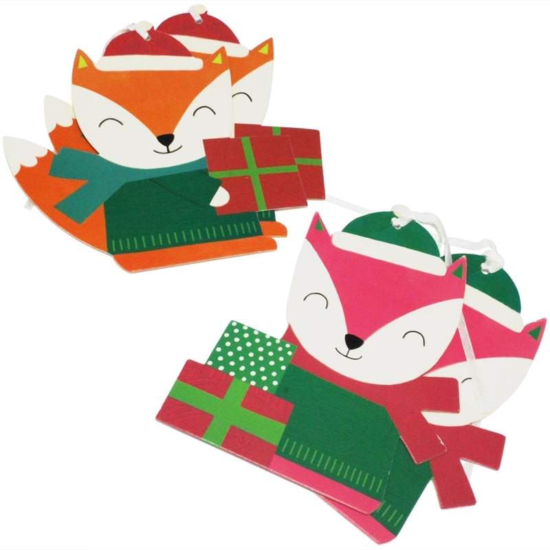 The Gift Wrap Company 【クリスマス】ギフトタグ：FOXY WISH 2種類2枚入り