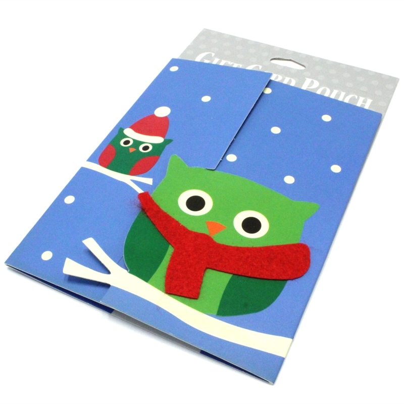 The Gift Wrap Company 【クリスマス】ギフトカードポーチ：フクロウのクリスマス