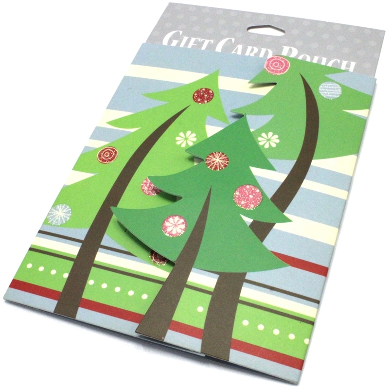 The Gift Wrap Company 【クリスマス】ギフトカードポーチ：TREE STRIPES