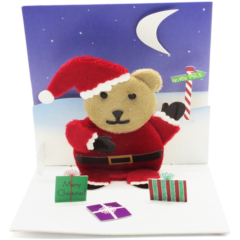 UP WITH PAPER ポップアップ クリスマスカード  Santa Teddy
