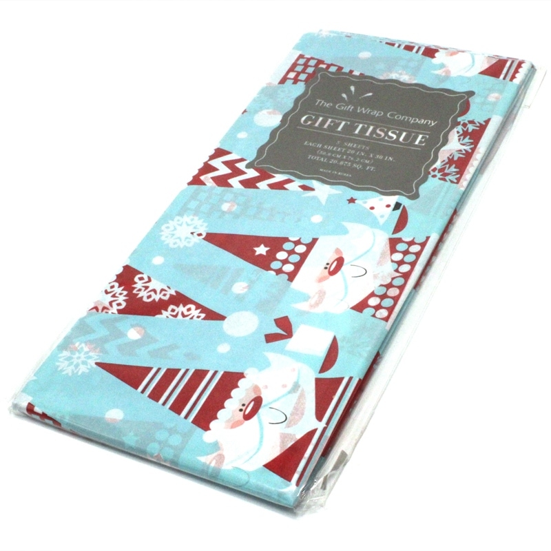 The Gift Wrap Company ギフトティシュー | 包装紙 5枚入り （CANDY SANTA）