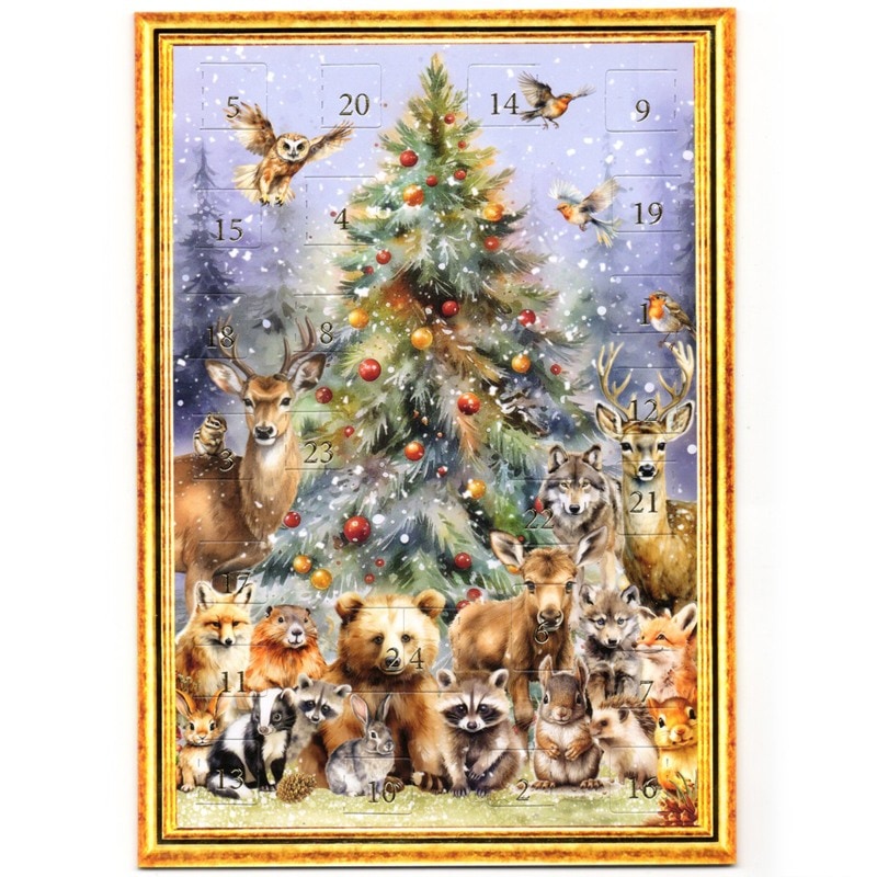 ドイツ製 クリスマス 封筒付きアドベントカレンダー 箔押し