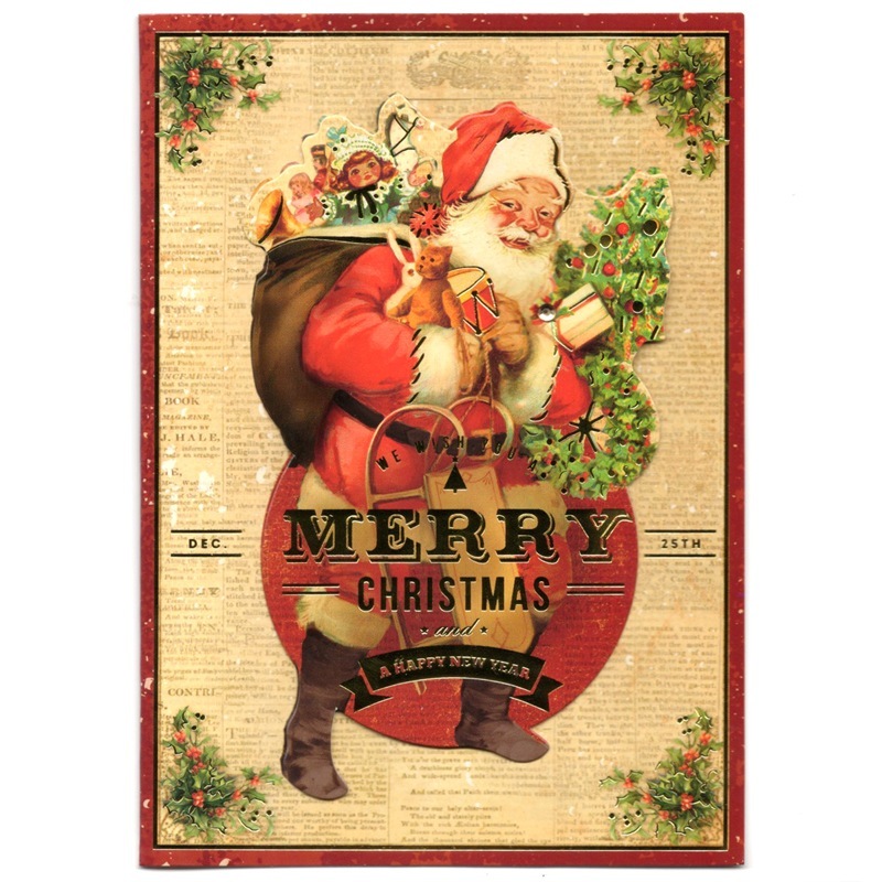Punch Studio 【クリスマス】 立体 グリーティングカード Lサイズ 封筒付き (MERRY CHRISTMAS)