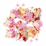 フレークシール セット スクラップ素材 桜シリーズ （ケーキ×ティーセット） 箔押し加工 PET素材