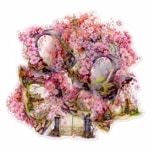 フレークシール セット スクラップ素材 桜シリーズ （ゲート） 箔押し加工 PET素材