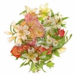 フレークシール セット スクラップ素材 花園シリーズ （牡丹） PET素材