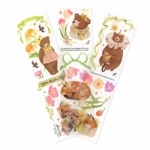 フレークシール シート スクラップ素材 可愛い動物シリーズ （クマ×キツネ） PET素材