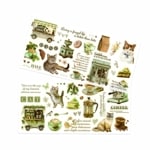 フレークシール （転写シール） シート スクラップ素材 猫カフェシリーズ （クリーミーラテ） PVC素材