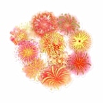 フレークシール セット スクラップ素材 花火シリーズ （ピンク） 箔押し加工 PET素材