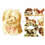 ドイツ製 クロモス スクラップシート （長毛の犬たち）