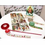 ドイツ製 【クリスマス】 ポストカード 12枚 セット ラメ＆ダイカット  (サンタクロース) 【天使ポストカード&リボン1m付き】