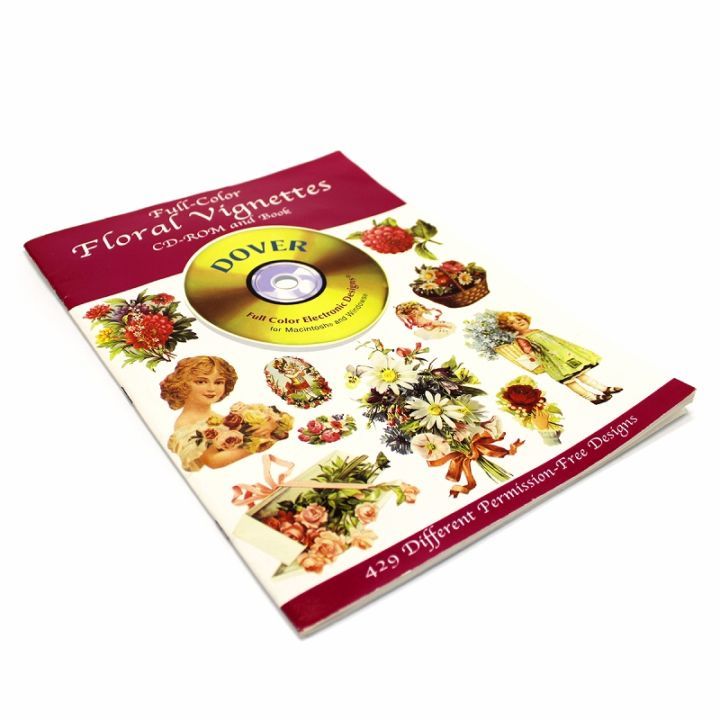 【掘り出し物】 『Full-Color Floral Vignettes CD-ROM and Book』 デザイン集 ポストカード26枚付き