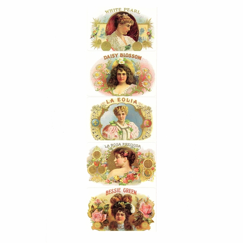 Victorian Greetings シール 5枚セット 紙素材 (肖像画×女性)