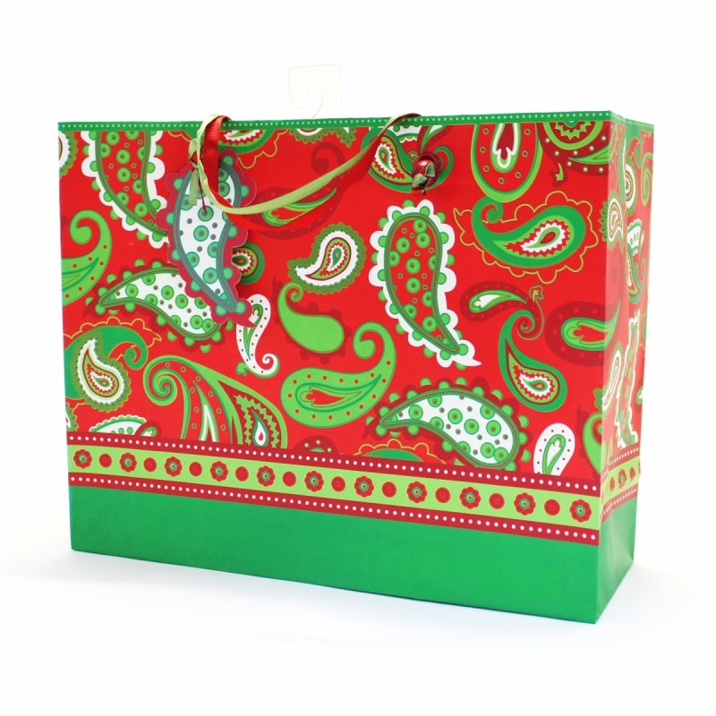 The Gift Wrap Company ギフトバッグ （レッド×ペイズリー）